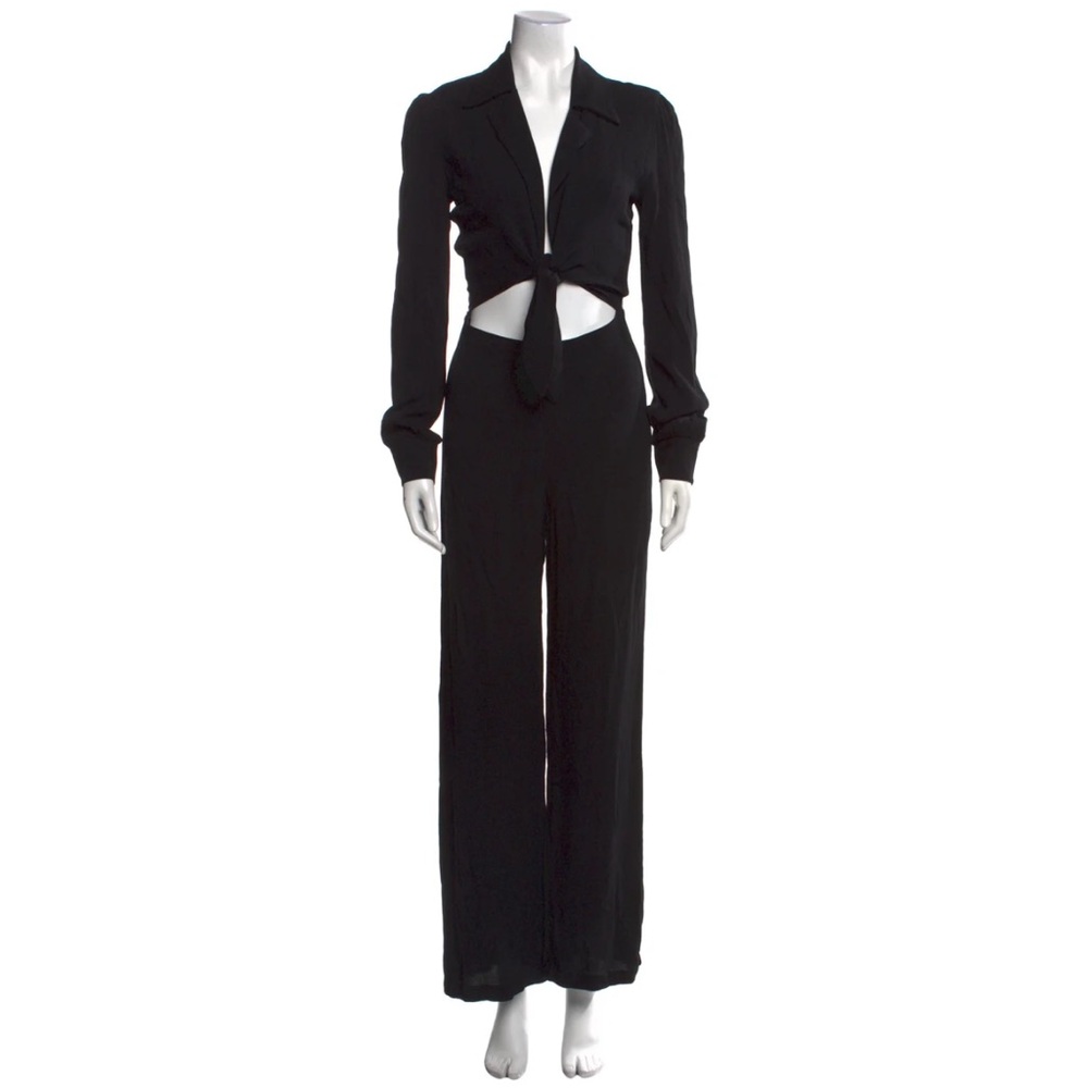 Reformation Elegant Black Cutout Jumpsuit